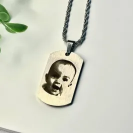 CORRENTE PERSONALIZADO EXPRESS PINGENTE 2,2X3,3cm AÇO INOX COM FOTO