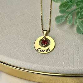 CORRENTE PERSONALIZADO EXPRESS NOME E CORAÇÃO DE ZIRCONIA