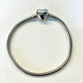 PULSEIRA BERLOQUE AÇO INOX FECHO CORAÇÃO
