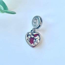 BERLOQUE PENDURICALHO CORAÇÃO DUPLO CASAL DE CACHORROS