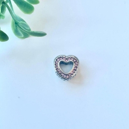 BERLOQUE SEPARADOR CORAÇÃO CRAVEJADO ROSA