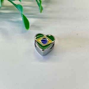 BERLOQUE SEPARADOR CORAÇÃO COM BANDEIRA DO BRASIL