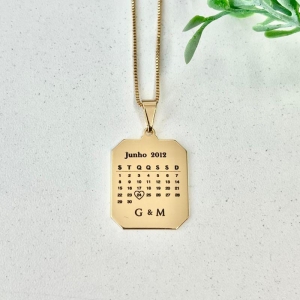 COLAR PERSONALIZADO EXPRESS CALENDARIO E INICIAL 60CM