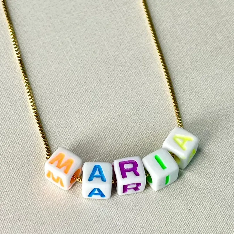COLAR PERSONALIZADO LETRA BRANCA ATÉ 10