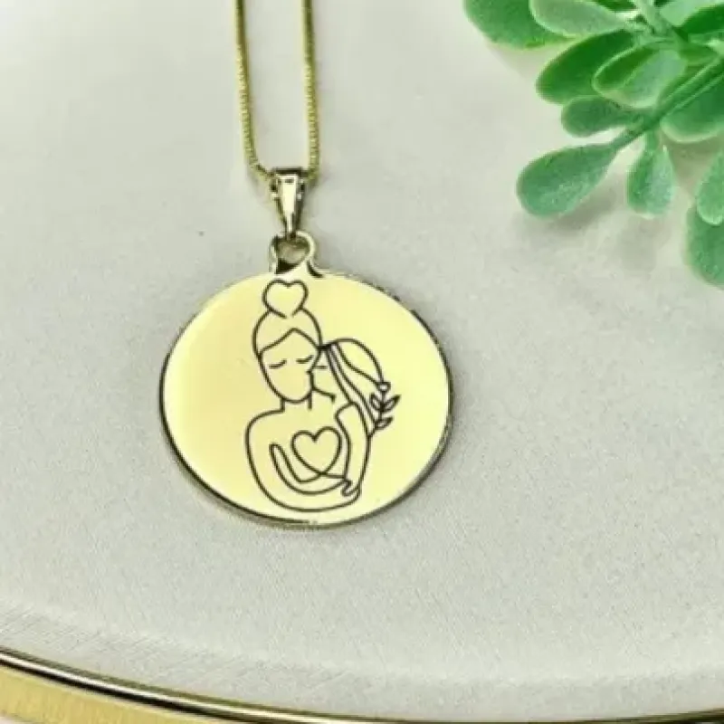CORRENTE PERSONALIZADO EXPRESS MEDALHA MÃE E FILHOS