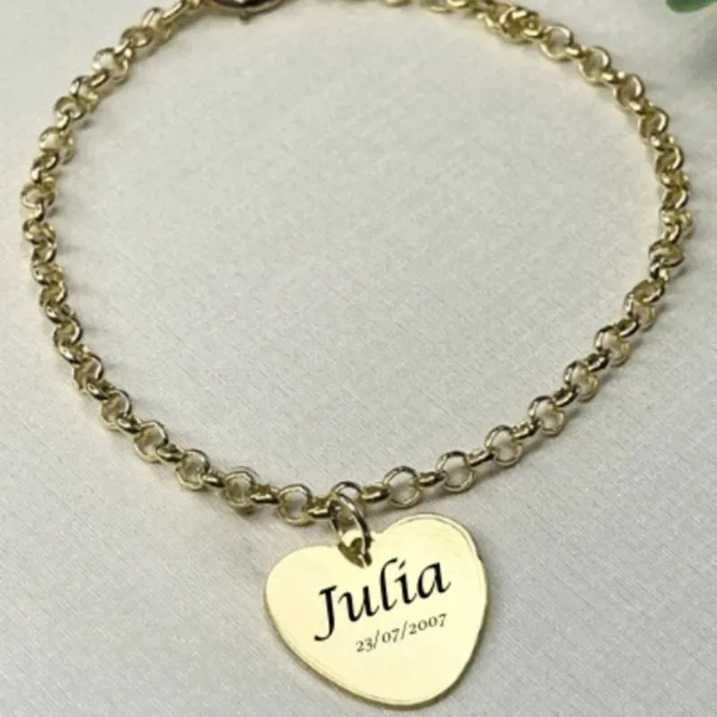 PULSEIRA PERSONALIZADA CORAÇÃO COM UM NOME
