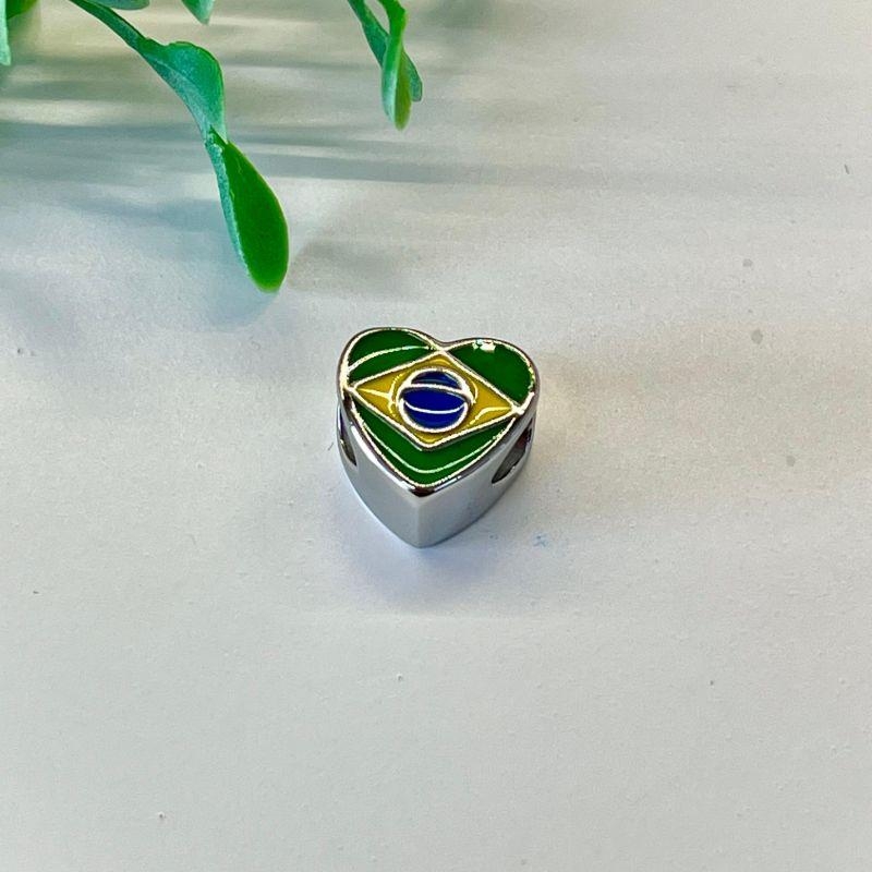 BERLOQUE SEPARADOR CORAÇÃO COM BANDEIRA DO BRASIL