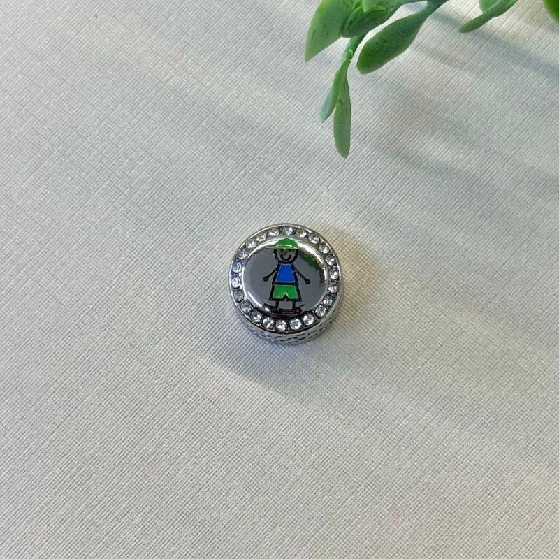 BERLOQUE SEPARADOR MENINO BORDA CRAVEJADO CRISTAL