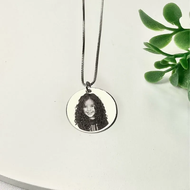 CORRENTE PERSONALIZADO EXPRESS PINGENTE REDONDO 2CM DE FOTO BANHADO A PRATA