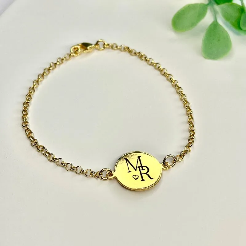 PULSEIRA PERSONALIZADO EXPRESS PINGENTE CHAPA REDONDA DE INICIAL 1,5CM