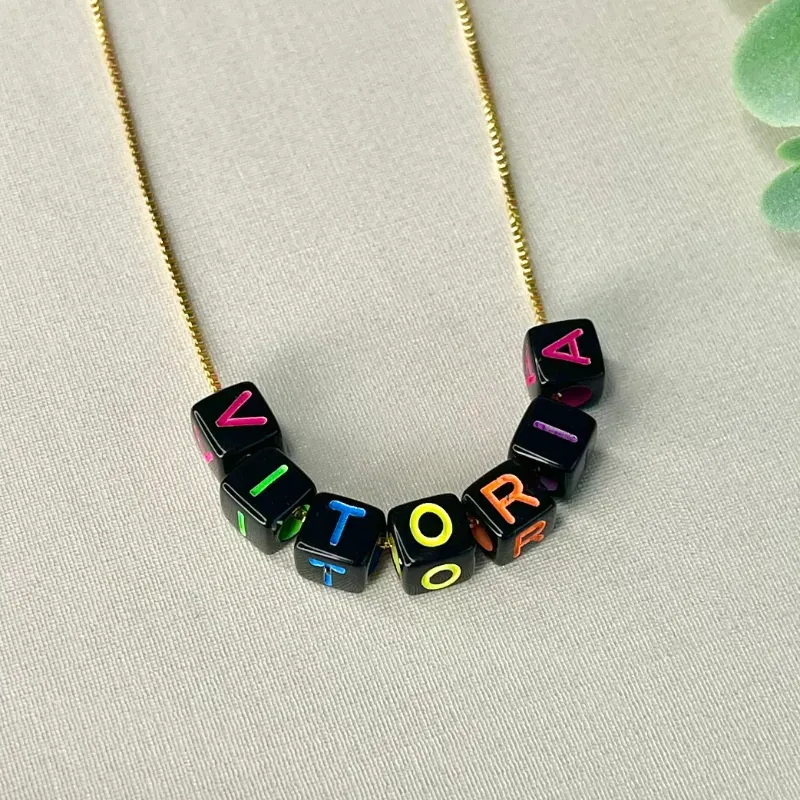 COLAR PERSONALIZADO LETRAS PRETA ATÉ 10