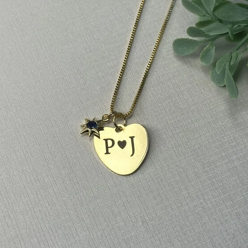 CORRENTE PERSONALIZADO EXPRESS INICIAIS DO NOME E ADORNO DE SOL