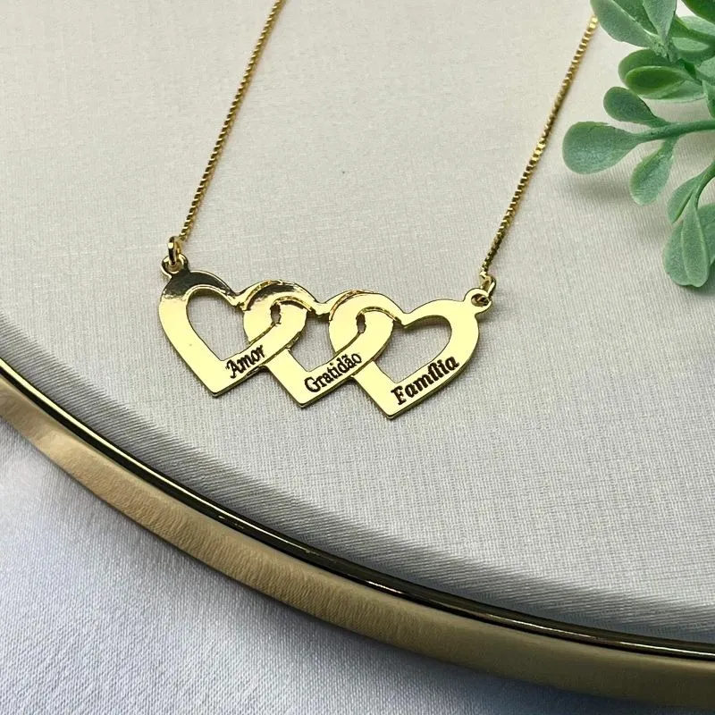 CORRENTE PERSONALIZADO EXPRESS TRÊS CORAÇÕES