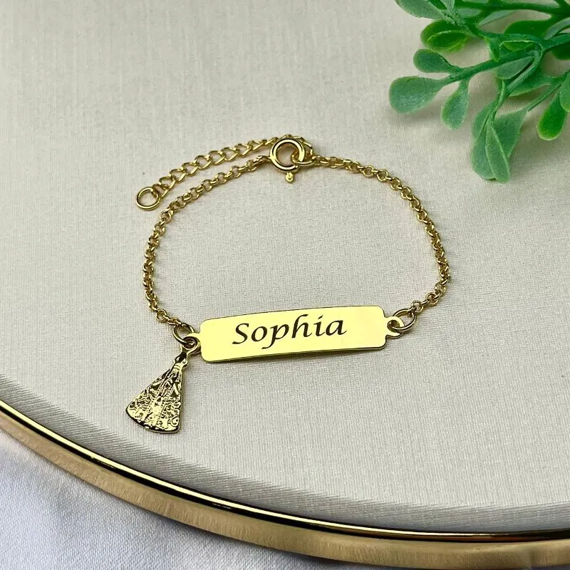 PULSEIRA INFANTIL PERSONALIZADO EXPRESS COM NOME E NOSSA SENHORA