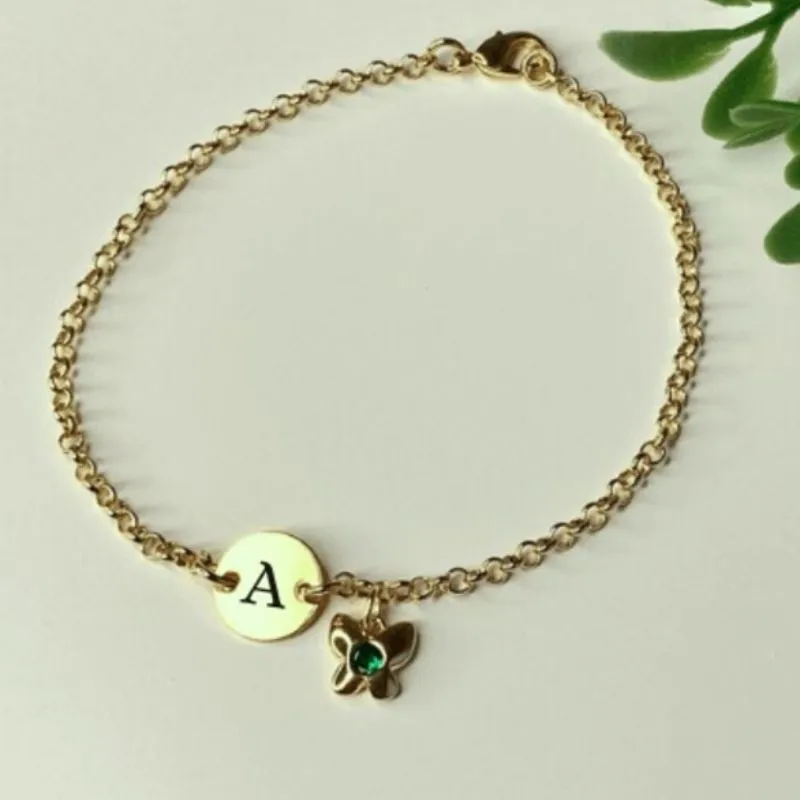 PULSEIRA PERSONALIZADA EXPRESS ELO PORTUGUÊS PINGENTE INICIAL E ADORNO