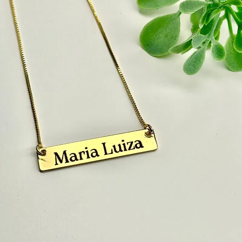 CORRENTE PERSONALIZADO EXPRESS PINGENTE NOME CHAPA RETANGULAR 3,5XO7CM