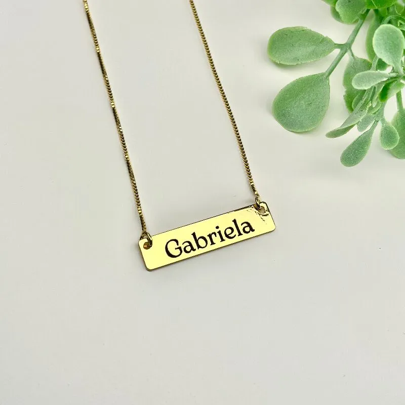 CORRENTE PERSONALIZADO EXPRESS PINGENTE NOME CHAPA RETANGULAR 3X07CM