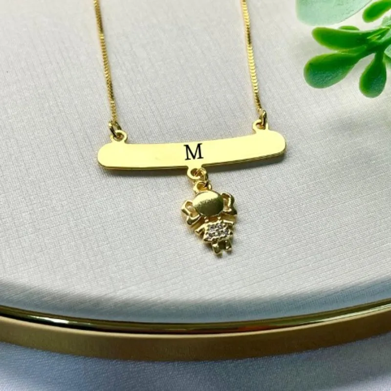 CORRENTE PERSONALIZADA EXPRESS CANGA LISA COM INICIAL E UM FILHO