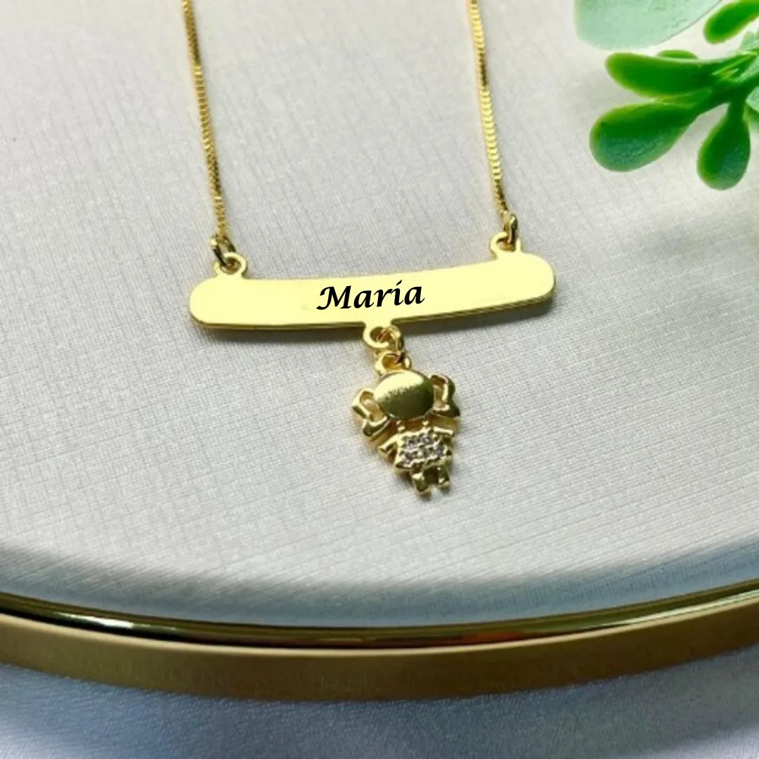 CORRENTE PERSONALIZADA EXPRESS CANGA LISA COM INICIAL E UM FILHO