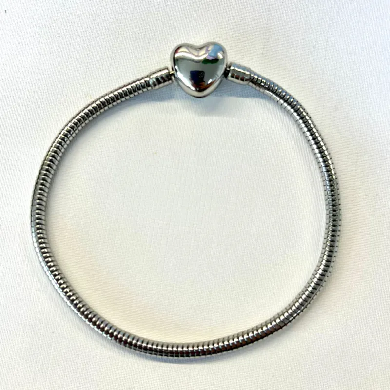 PULSEIRA BERLOQUE AÇO INOX FECHO CORAÇÃO