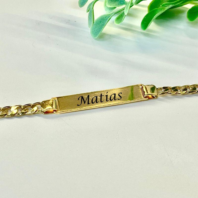 PULSEIRA ELO GRUMET PERSONALIZADO EXPRESS INFANTIL PLACA NOME