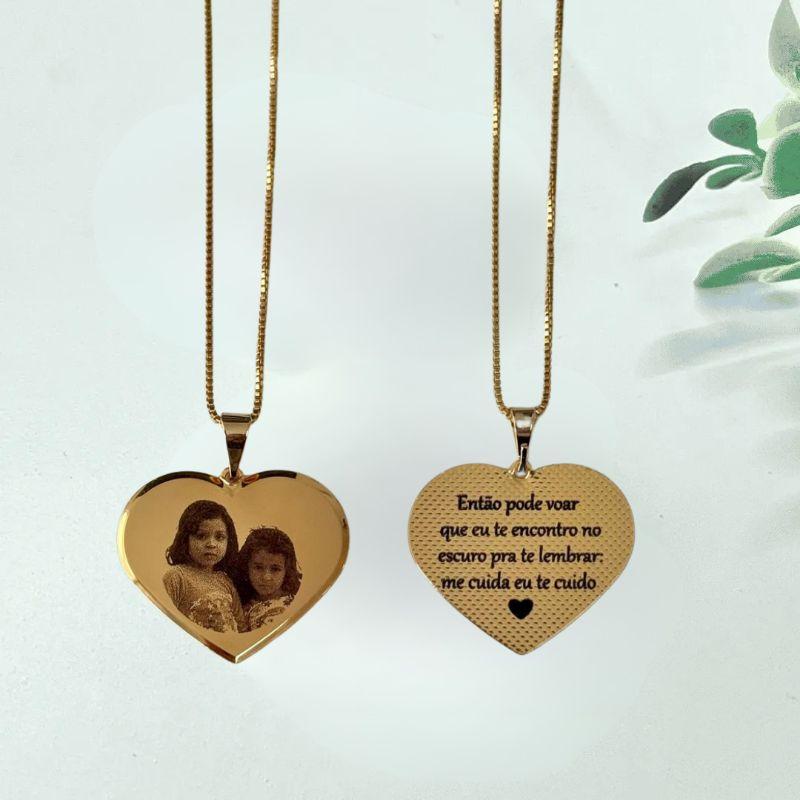 CORRENTE PERSONALIZADO EXPRESS PINGENTE CORAÇÃO 2CMX2,5CM COM FOTO