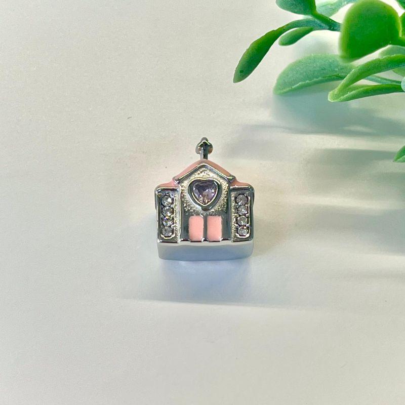 BERLOQUE SEPARADOR IGREJA ROSA CRAVEJADO CRISTAL