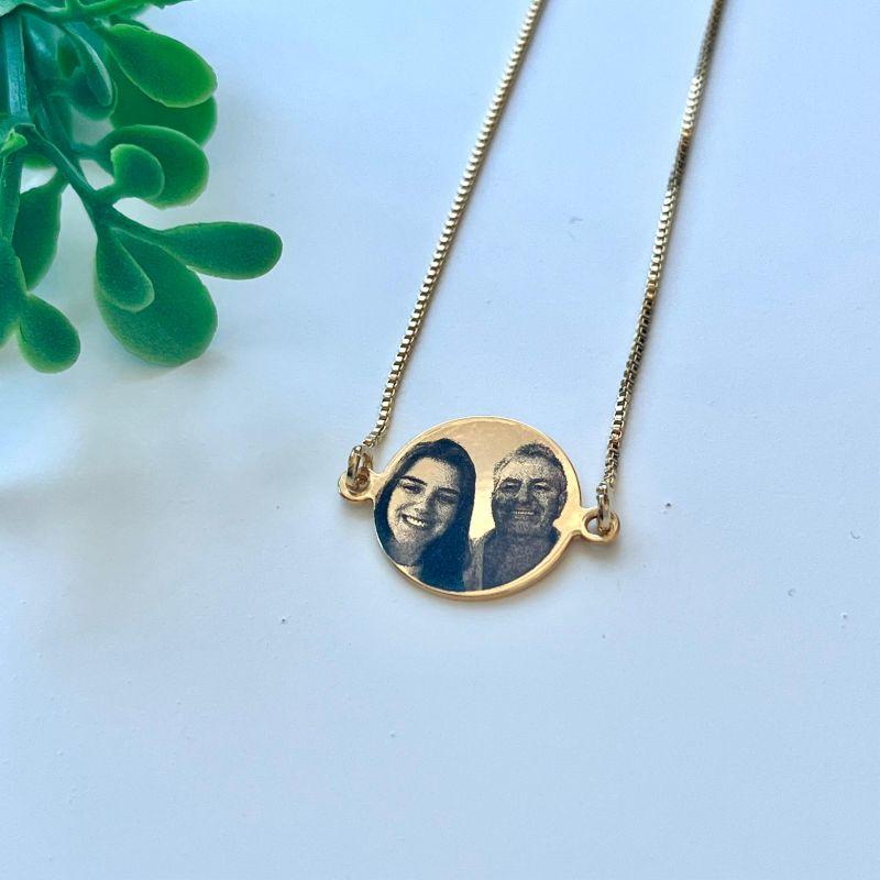 COLAR PERSONALIZADO EXPRESS VENEZIANA DUAS PONTAS PINGENTE 1,5CM FOTO