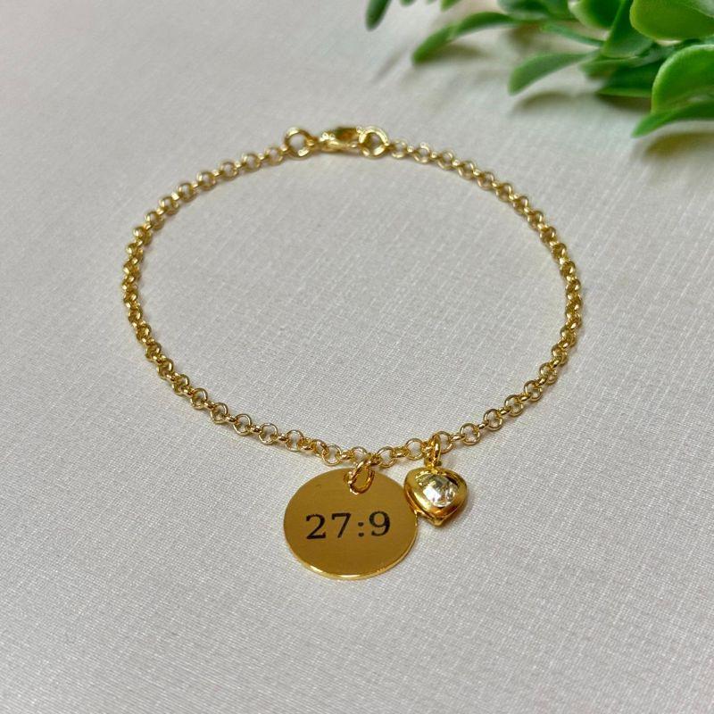 PULSEIRA PERSONALIZADA EXPRESS PINGENTE REDONDO SALMO E ADORNO